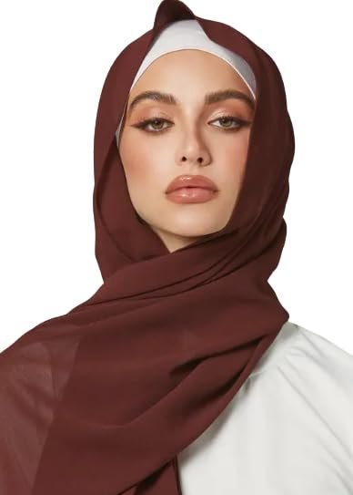 311R9fzRzmL.jpg Georgette Hijab For Womens | Plain Nakab For Womens | Muslim Wear Hijab | Modest Hijab for Women | Pretty Color For Womens | (70 * 180cm) - Image 1
