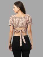 Crop Top For Women Western Wear Brown - Image 3